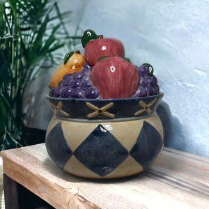 Karen Comerford Fruit Bowl Cookie Jar  Large Trinket Box Size 10" x 10"